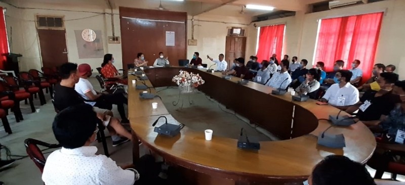 DC Dimapur Rajesh Soundararajan addressing the launch of ‘Protect Dimapur COVID-19’ second phase at DC's Conference Hall on September 11. (DIPR Photo)